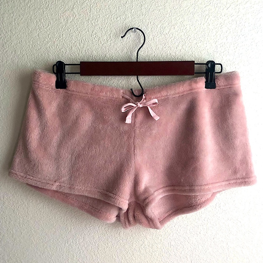 Pink Fuzzy Pajama Shorts